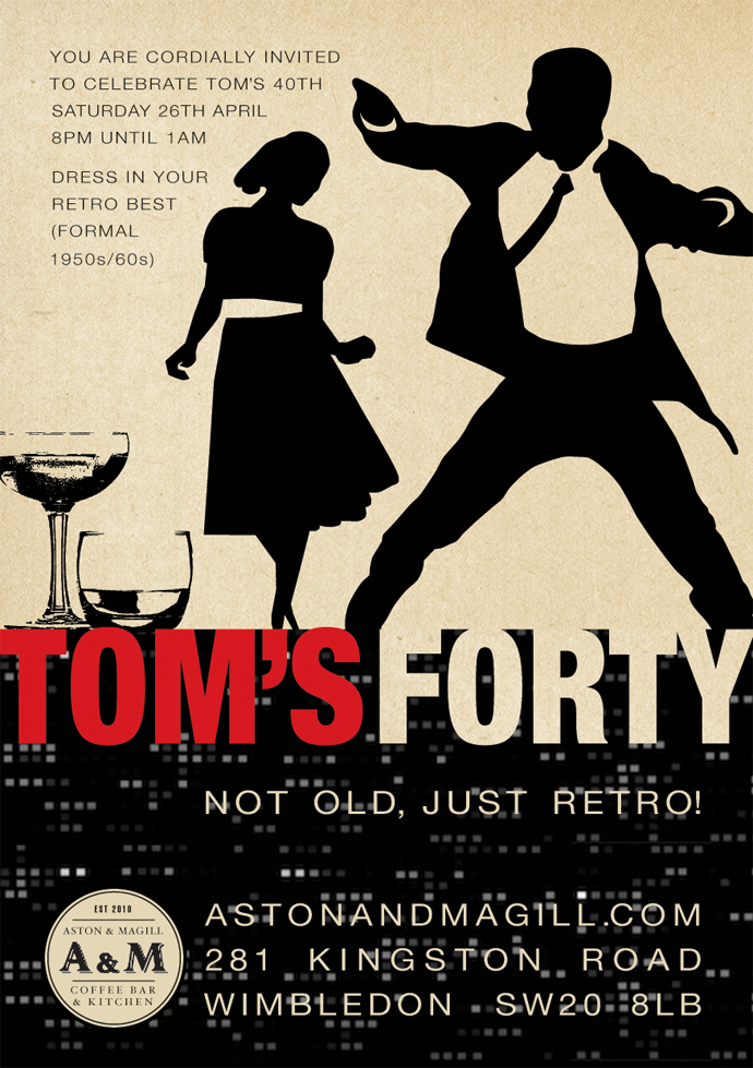 Tom's 40th invite